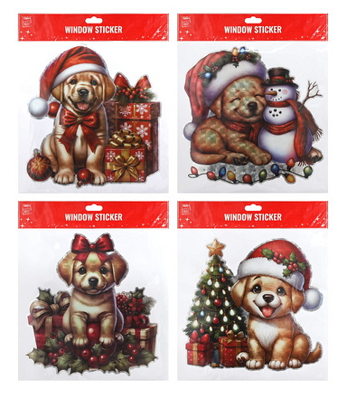 Festive Magic Laser Pet Christmas Window Sticker, Assorted - Image