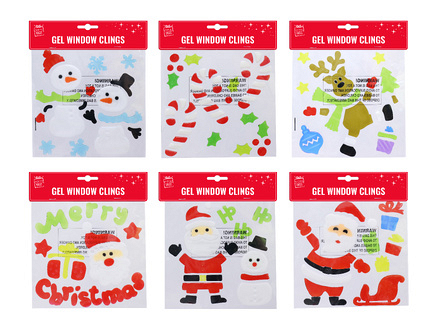 Festive Magic Christmas Gel Window Clings, 20cm Assorted - Image
