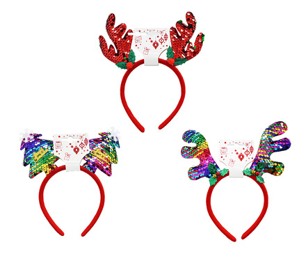Festive Magic Sequin Christmas Headband, Assorted - Image