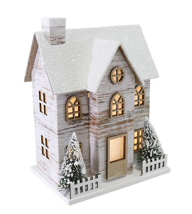 Festive Magic LED Light Up Christmas House, 20cm - Image