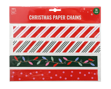 Festive Magic Christmas Paper Chains, Pack of 36 - Image