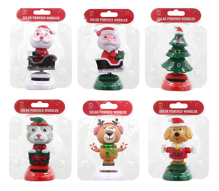 Festive Magic Solar Powered Christmas Wobbler, 6 Assorted Designs - Image