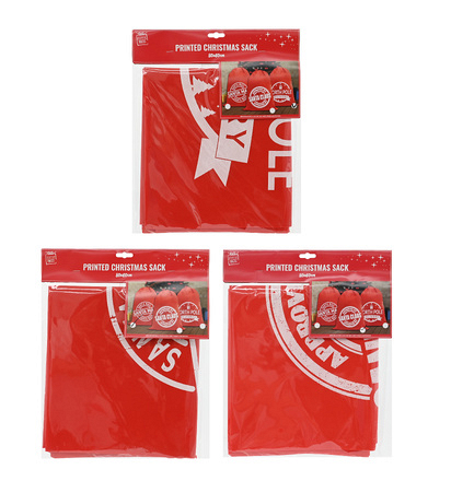 Festive Magic Woven Christmas Santa Sack, 80 x 60cm – Assorted Designs - Image