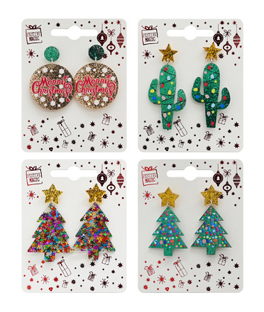 Festive Magic Christmas Novelty Earrings – Assorted Designs - Image