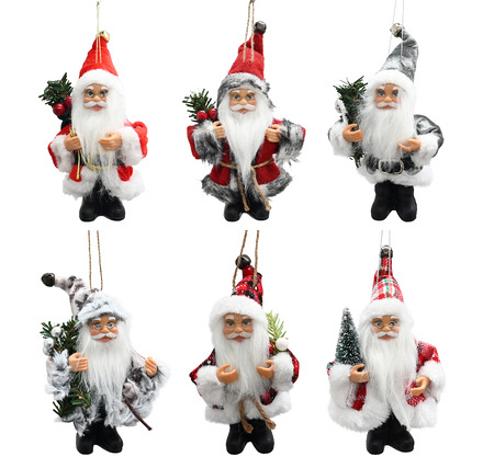 Festive Magic Hanging Santa Christmas Decoration, Assorted - Image
