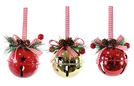 Festive Magic Large Hanging Christmas Jingle Bell Decoration, Assorted Colours - Image