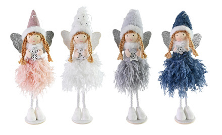 Festive Magic Standing Christmas Fairy Decoration, 27cm Assorted - Image
