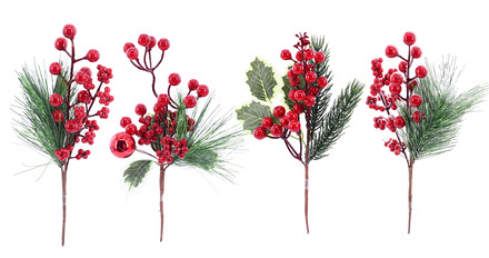 Festive Magic Pine Berry Christmas Pick, 24cm Assorted - Image