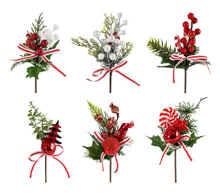 Festive Magic Assorted Christmas Foliage Pick, 20cm - Image