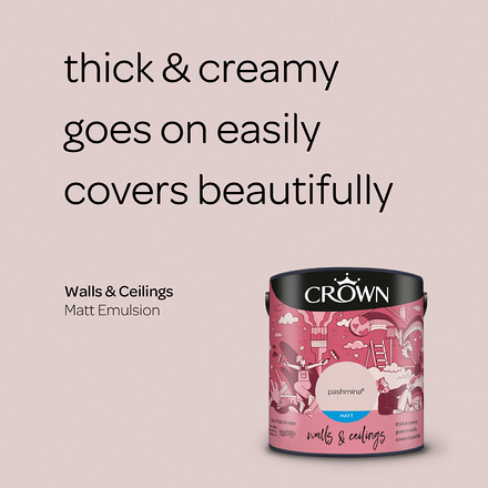 5022377 - Crown - Walls and Ceilings - Matt Emulsion - pashmina - 2.5L - S3