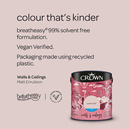 5022377 - Crown - Walls and Ceilings - Matt Emulsion - pashmina - 2.5L - S4
