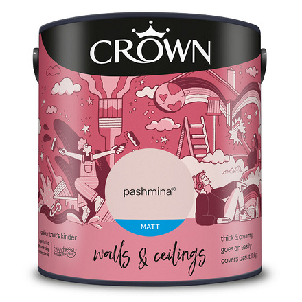 5022377 - Crown - Walls and Ceilings - Matt Emulsion - pashmina - 2.5L - S8