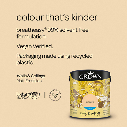 5022833 - Crown - Walls and Ceilings - Matt Emulsion - pale gold - 2.5L - S4