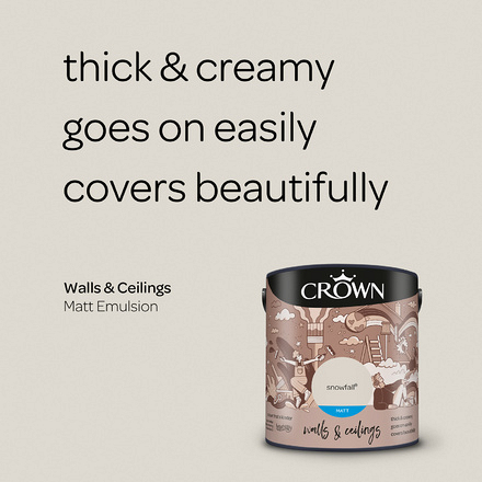 5051755 - Crown - Walls and Ceilings - Matt Emulsion - snowfall - 2.5L - S3