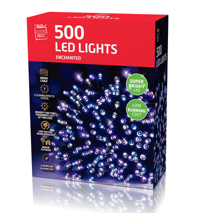 Festive Magic 500 Enchanted LED Christmas Lights – Mains Powered Chaser Lights - Image