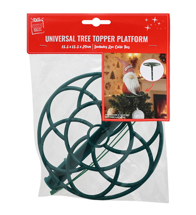 Festive Magic Universal Christmas Tree Topper Platform, 15.5 x 15.5 x 20cm - Image