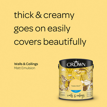 5076672 - Crown - Walls and Ceilings - Matt Emulsion - happy daze - 2.5L - S3