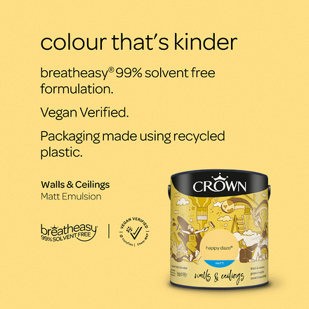 5076672 - Crown - Walls and Ceilings - Matt Emulsion - happy daze - 2.5L - S4