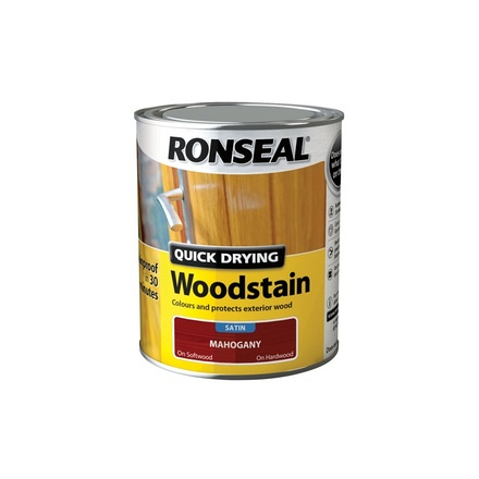 Ronseal Woodstain Quick Dry Mahogany Satin 750ml? - Image