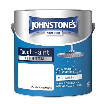Bathroom Pure Brilliant White Mid Sheen 2.5L Johnstones - Image