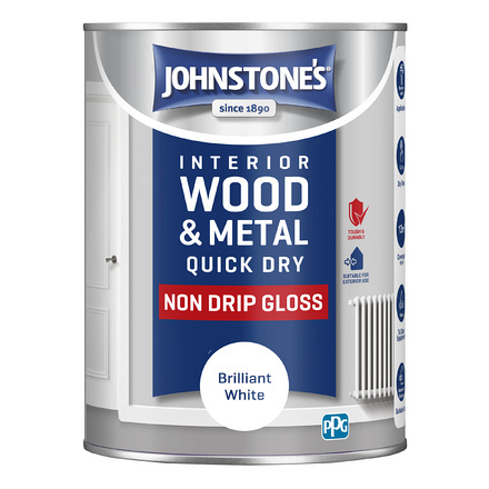 1.25L Pure Brilliant White Quick Dry Gloss Johnstones - Image