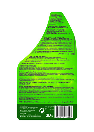F-LP-C00-DOF Doff Lawn Weedkiller 3L Label BOP