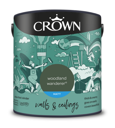 5101478 - Crown - Walls and Ceilings - Matt Emulsion - Woodland Wanderer - 2.5L - Pack-