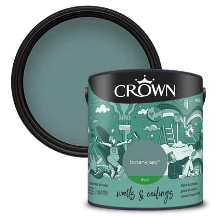 5101463 - Crown - Walls and Ceilings - Silk Emulsion - Botany Bay - 2.5L - Pack-Birdseye