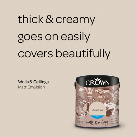 5022332 - Crown - Walls and Ceilings - Matt Emulsion - wheatgrass - 2.5L - S3