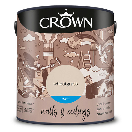 5022332 - Crown - Walls and Ceilings - Matt Emulsion - wheatgrass - 2.5L - S8