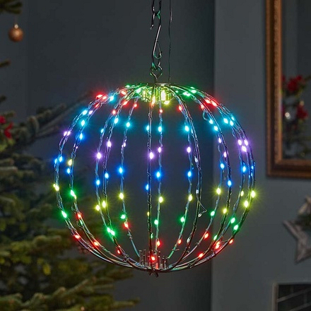 Three Kings 240 LED Twinkling Orb Colour Changing Christmas Decoration, 40cm - Image