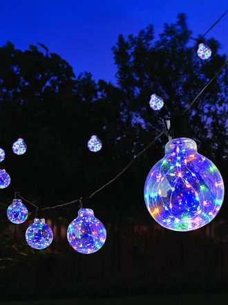 Three Kings Galaxy Firefly Festoon String Lights, Set of 10 – Multicolour - Image
