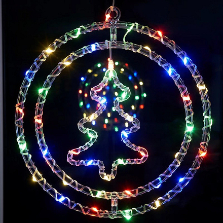 Three Kings Tree Rings Multicoloured Light Up Christmas Decoration, 34.5cm - Image