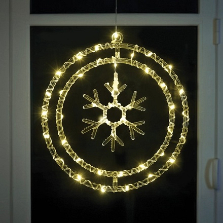 Three Kings SnoFlake Rings! Warm White Christmas Light, 30cm - Image