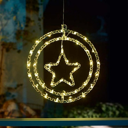 Three Kings Star Rings! Warm White Christmas Light, 30cm - Image