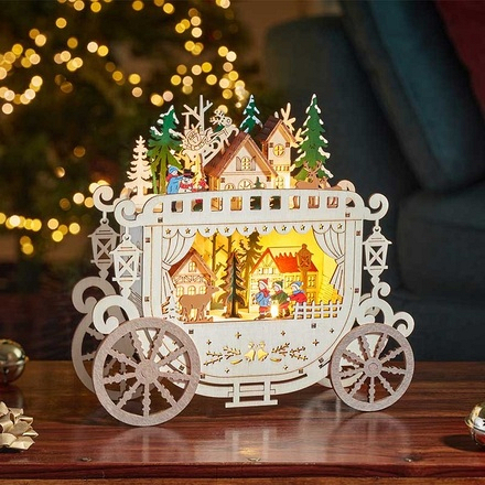 Three Kings InLit Christmas Carriage, 24.7cm - Image