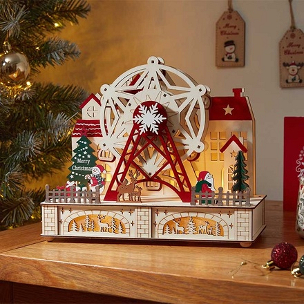 Three Kings InLit Festive Ferris Wheel, 28cm - Image