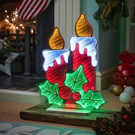 Three Kings InfiniCandles Infinity Mirror Christmas Decoration, 45cm - Image