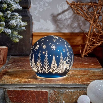 Three Kings WonderGlobe Sapphire Christmas Decoration, 12cm - Image