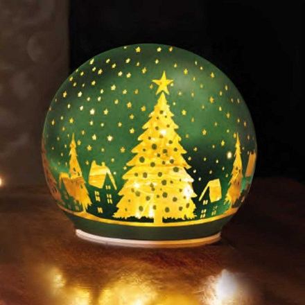 Three Kings WonderGlobe Emerald Christmas Decoration, 12cm - Image