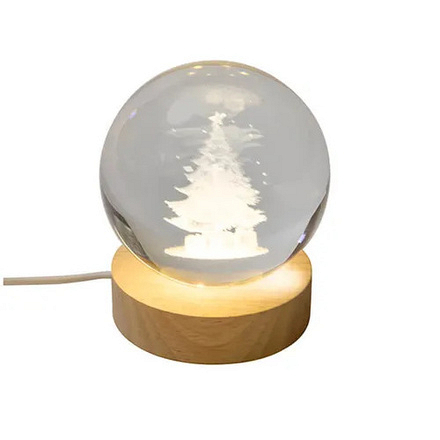 Three Kings InLit GloBall Tree 3D Light Up Christmas Decoration, 10cm - Image