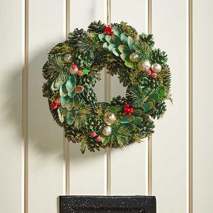 Three Kings BaublePine Christmas Wreath, 50cm - Image