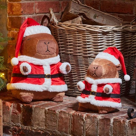 Three Kings Large Santa Capybara Christmas Decoration, 43cm - Image