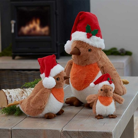 Three Kings Robbie the Robin Plush Christmas Decoration, 23cm - Image
