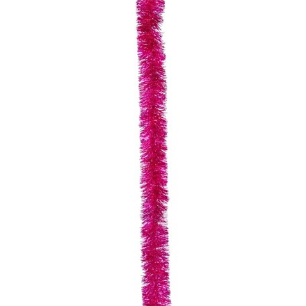 Three Kings Premium Pink Tinsel Christmas Garland, 2m x 7.5cm - Image