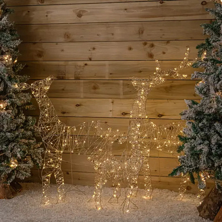 Premier Gold Twist Light Up Reindeer Family, 1m - Image