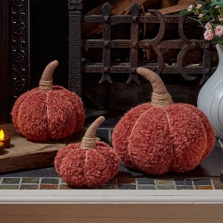 Smart Garden Berry Brown XL Plushy Pumpkin Decoration, 22cm - Image
