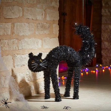 Smart Garden Scaredy-Cat Tinsel Halloween Decoration, 42cm - Image