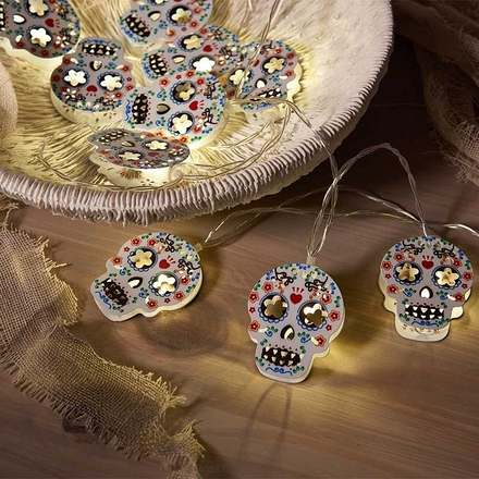 Smart Garden DeadHead Skull Halloween String Lights, Set of 10 - Image