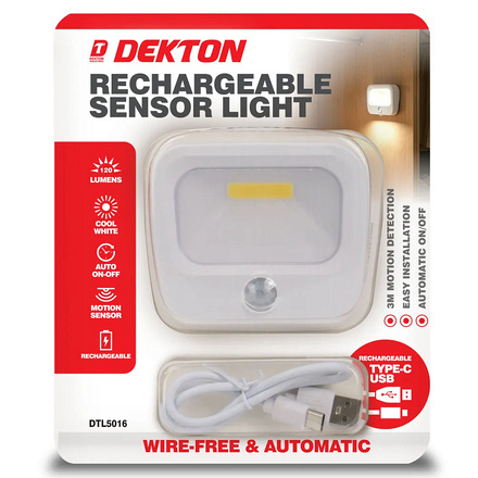 Dekton Rechargeable LED Motion Sensor Lamp